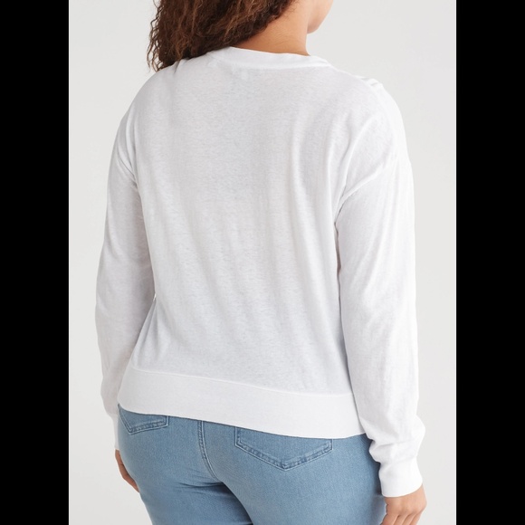 Vince Linen Jersey Pullover - $145 - Optic White - 2X - Picture 5 of 5